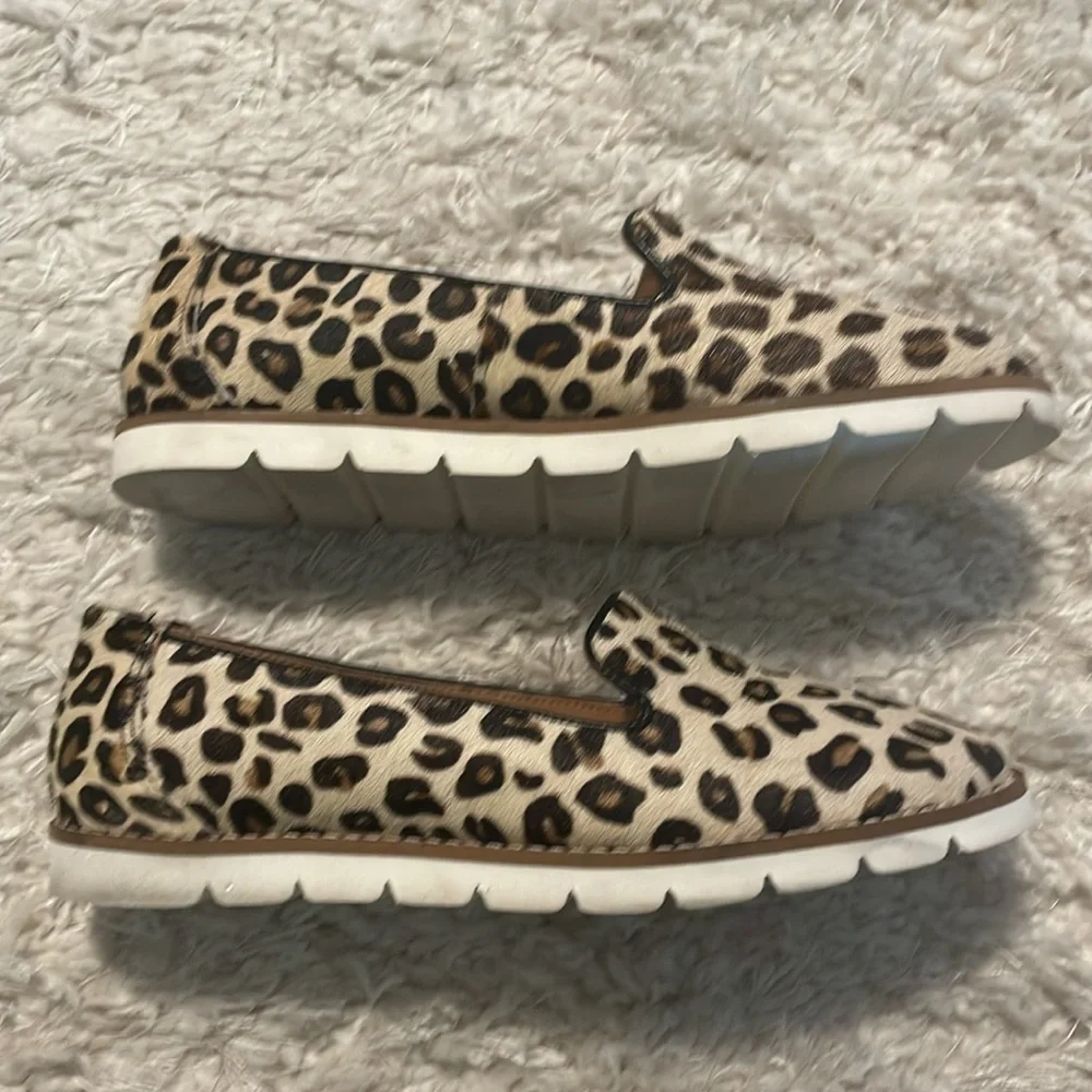 Myra Bag Women’s Slip On Sneakers Size 9 Leopard AIRY CASUAL Genuine Cowhide